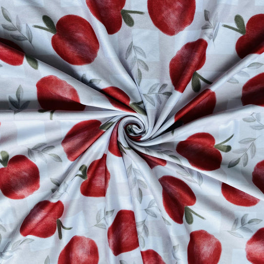 Red Apple and Lattice DBP Fabric