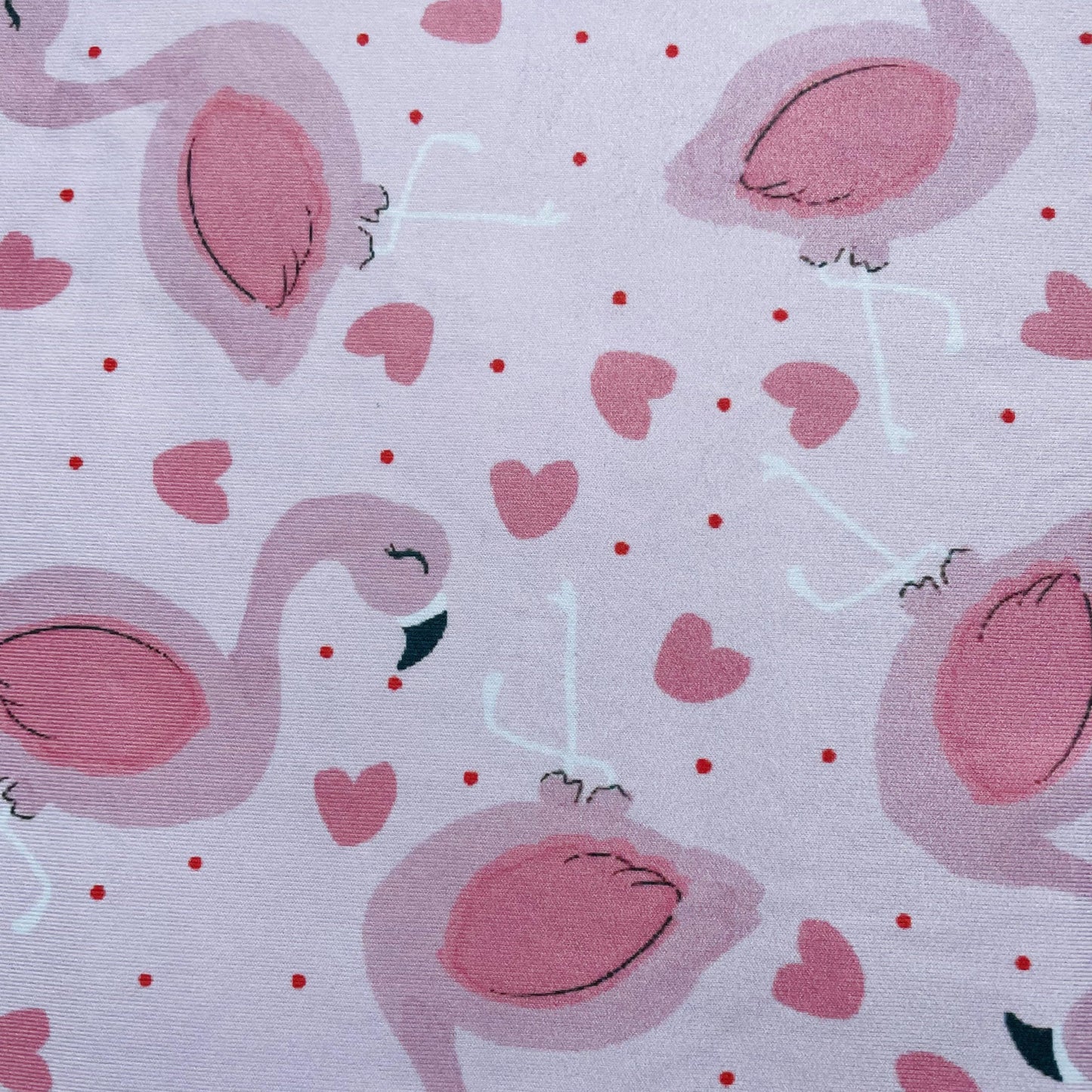 Flamingo and Hearts DBP Fabric